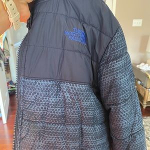 North Face Boys Jacket Coat Reversible Fuzzy
